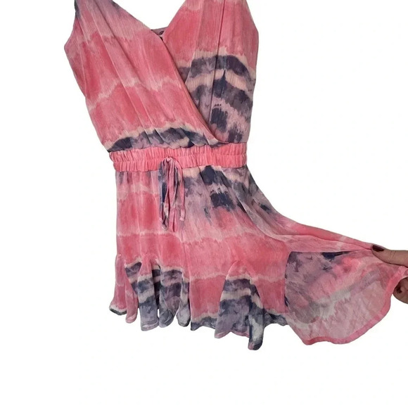 Miami XXS‎ pink blue + white pastel tie dye romper - Picture 4 of 6